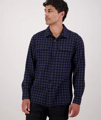 Okato Classic Mns L/S Shirt in Caviar/Navy