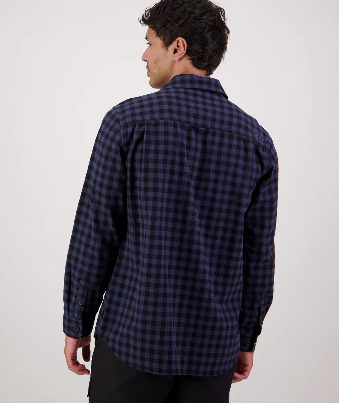 Okato Classic Mns L/S Shirt in Caviar/Navy
