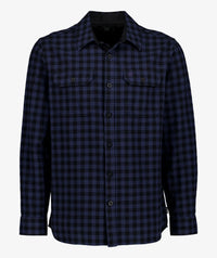 Okato Classic Mns L/S Shirt in Caviar/Navy