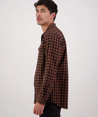 Okato Classic Mns L/S Shirt in Caviar/Tiramasu