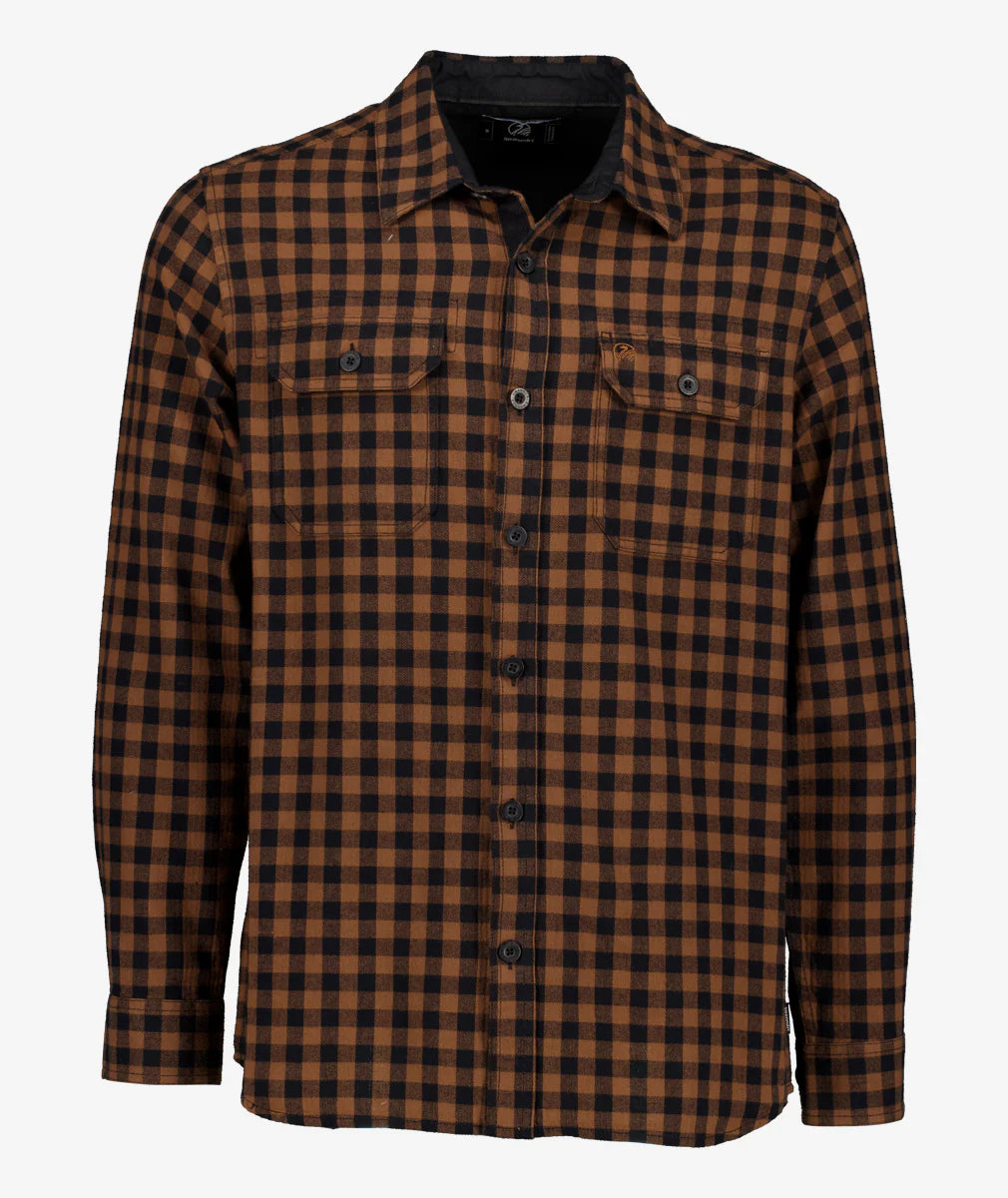 Okato Classic Mns L/S Shirt in Caviar/Tiramasu
