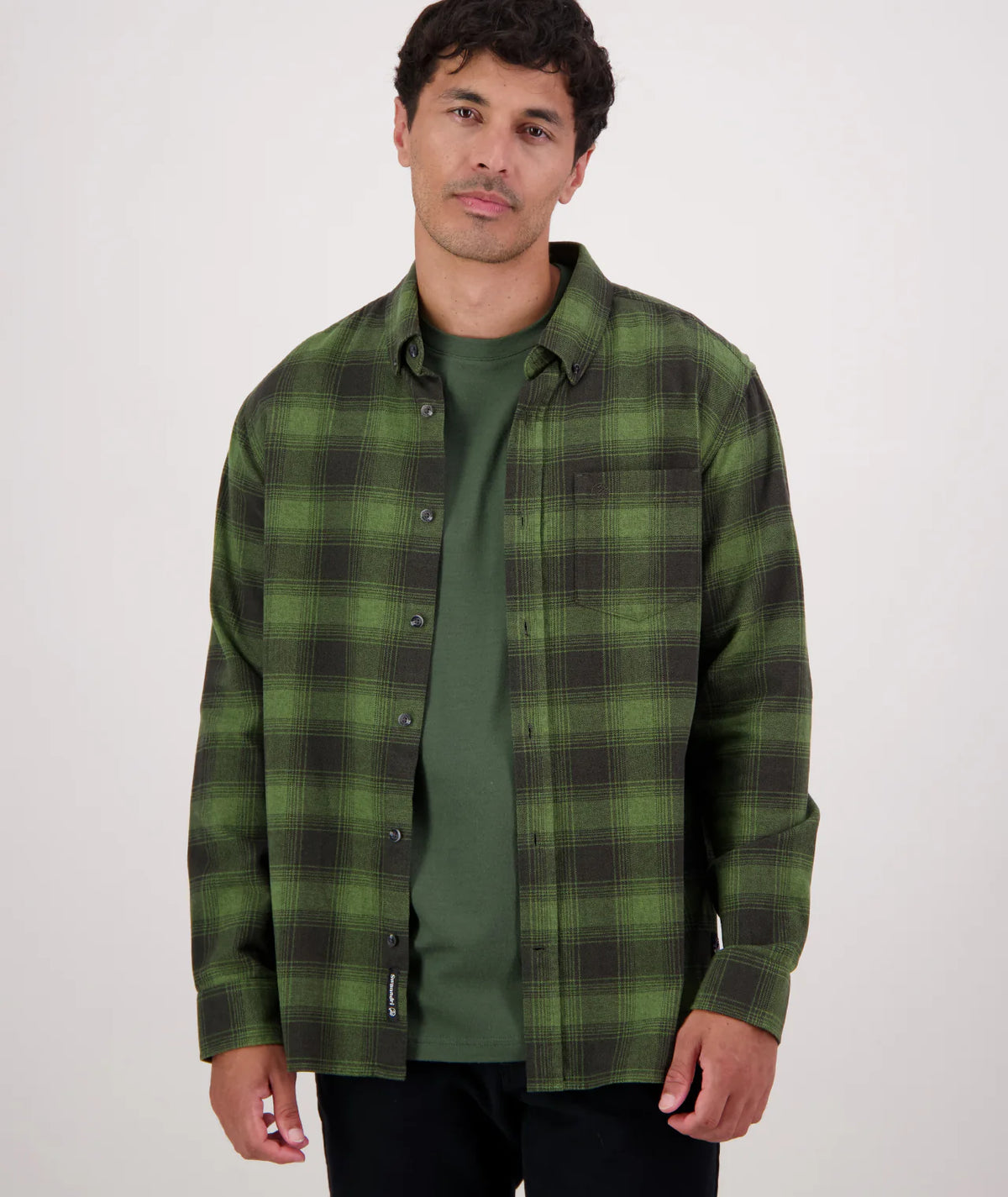 Westerfield Long Sleeve Shirt in Dark Olive/Olive Check