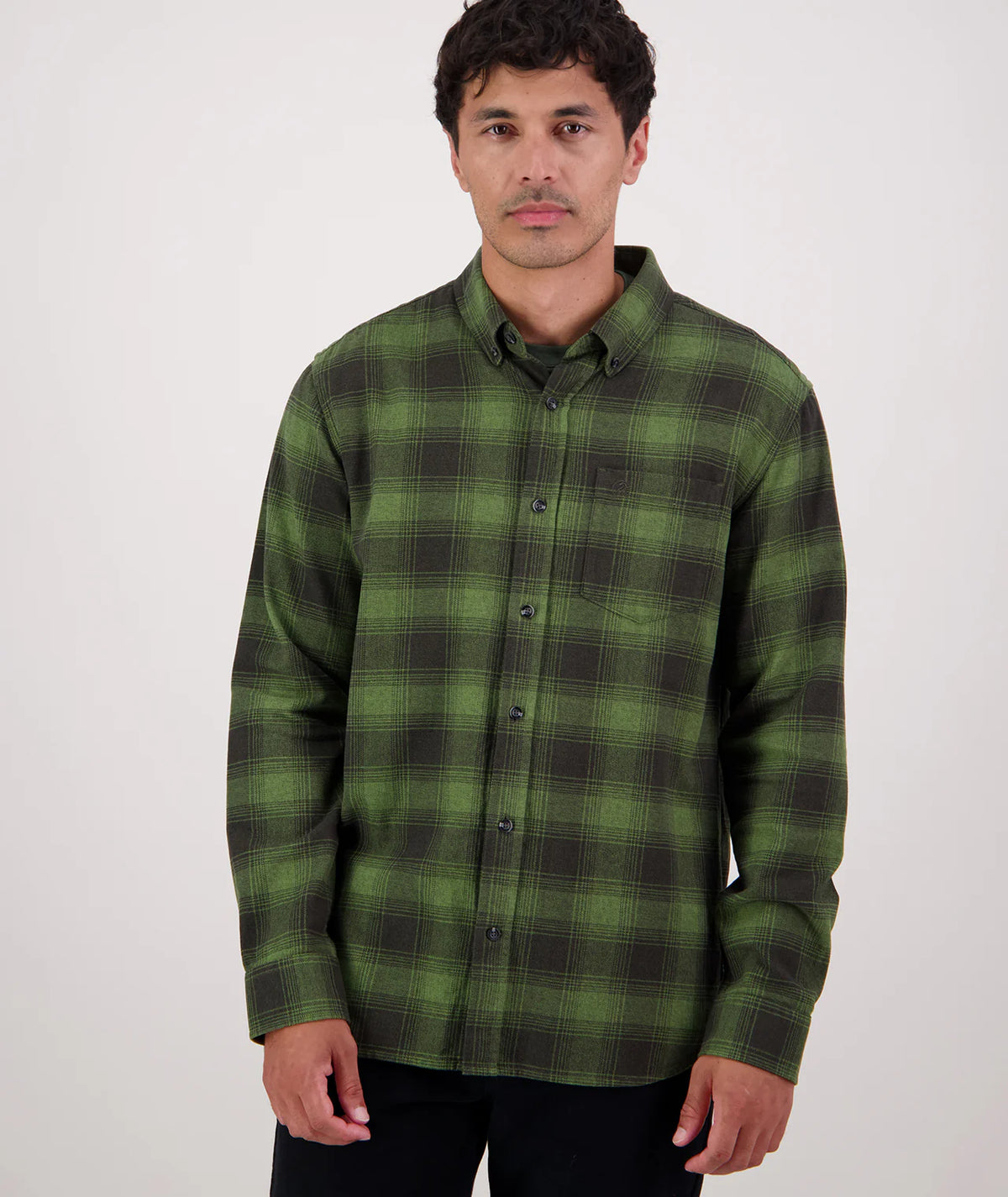 Westerfield Long Sleeve Shirt in Dark Olive/Olive Check