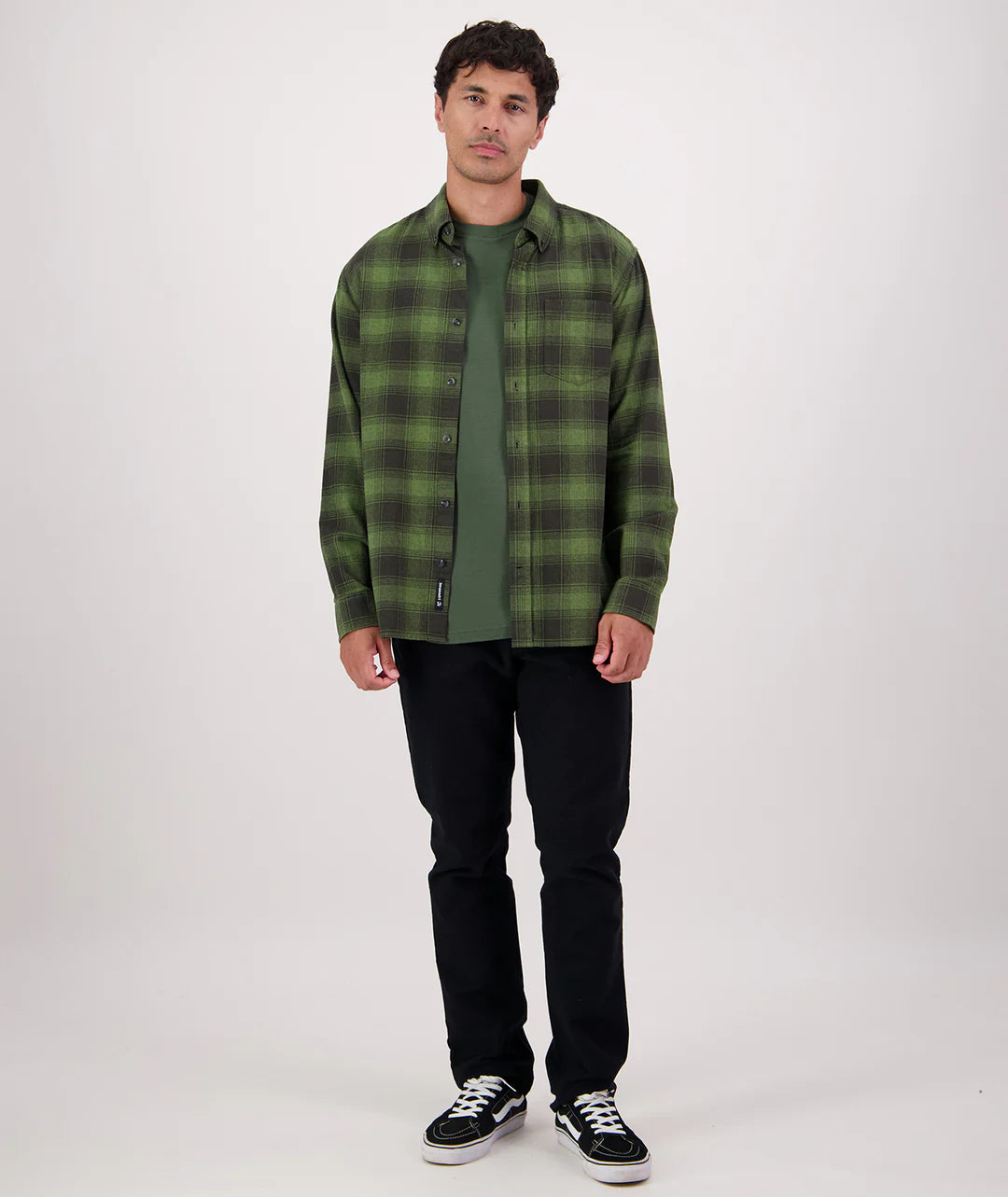 Westerfield Long Sleeve Shirt in Dark Olive/Olive Check