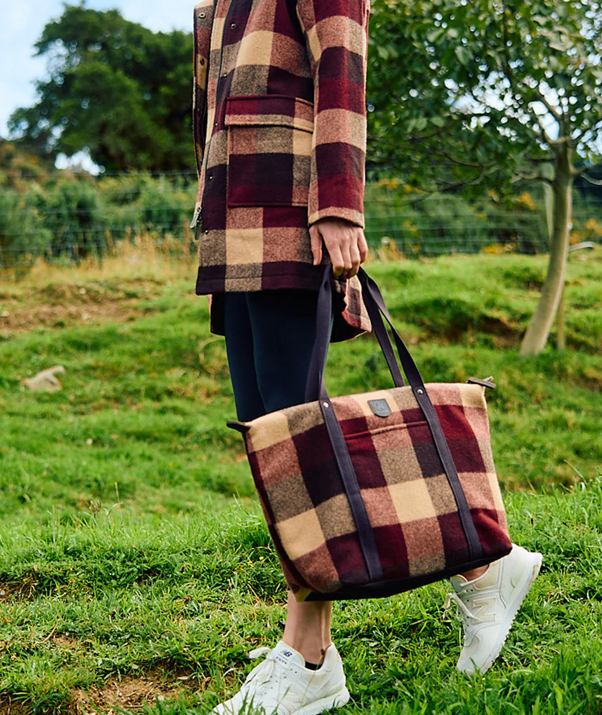 Gibbston Wool Tote Bag in Florence Check