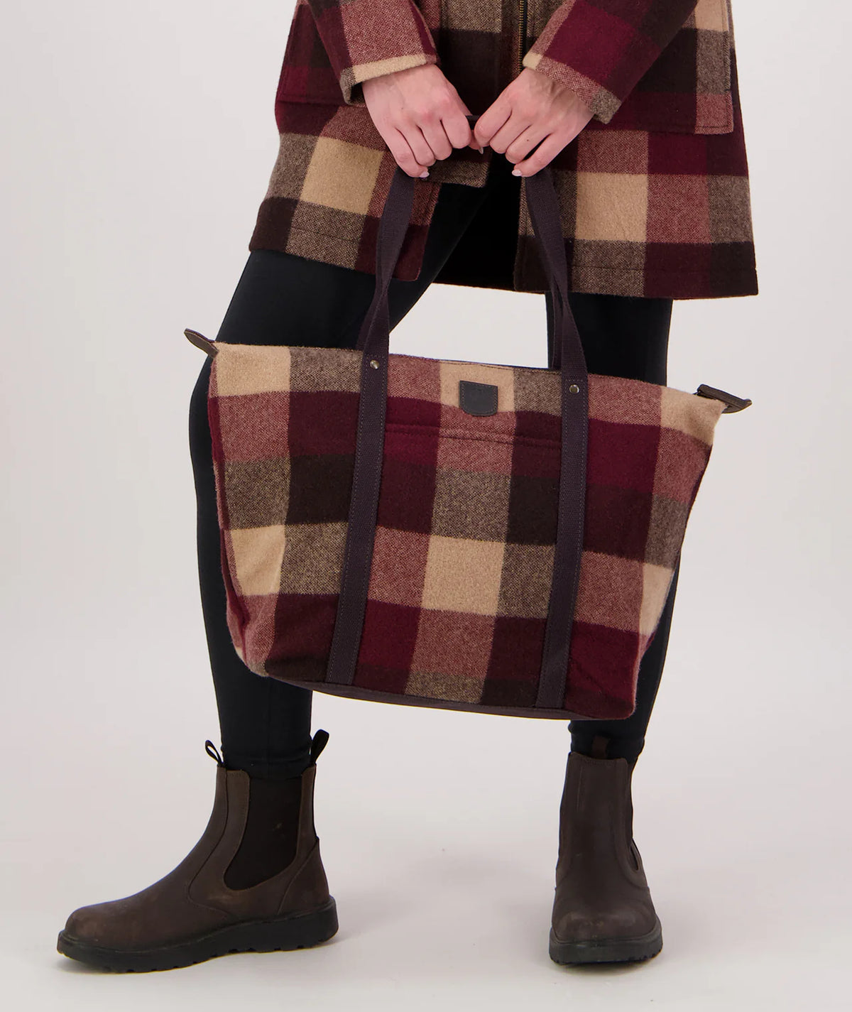 Gibbston Wool Tote Bag in Florence Check