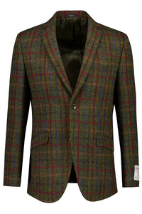 Harris Tweed Jacket - FCR291  Khaki Base Check