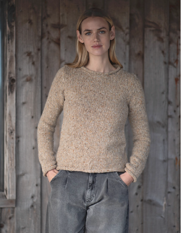 Ladies Fisherman Rolled Edge Jumper multiple colour options Kent Lane