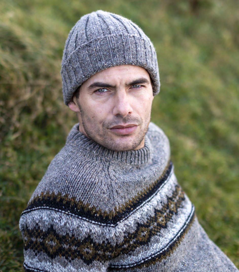 Fisherman out of Ireland Jumper with FairIsle Chest Pattern (2 Colour Options)