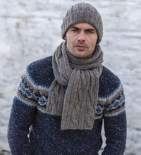 Fisherman out of Ireland Jumper with FairIsle Chest Pattern (2 Colour Options)