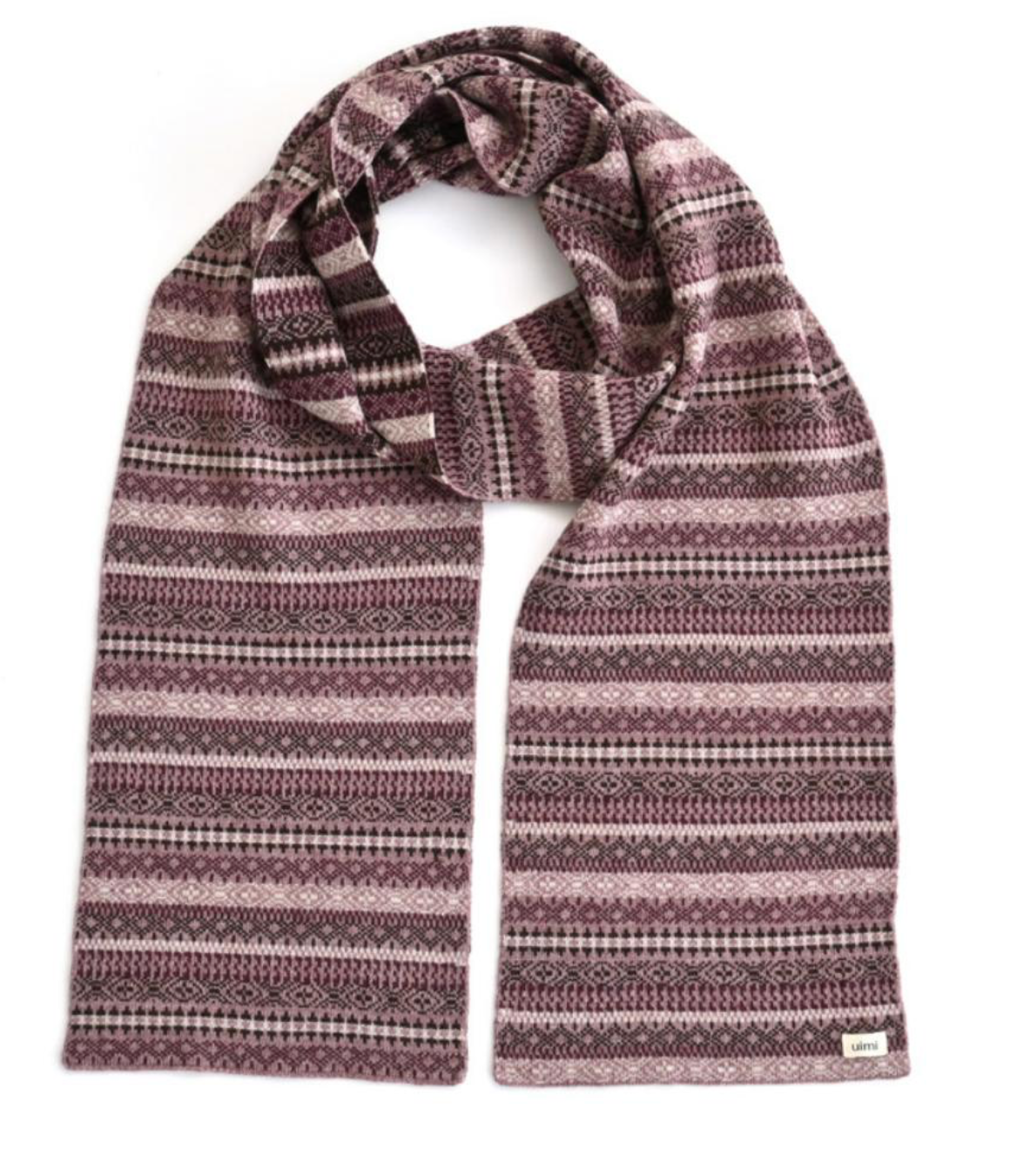 Uimi Astrid Micro Fair Isle Scarf in Thistle