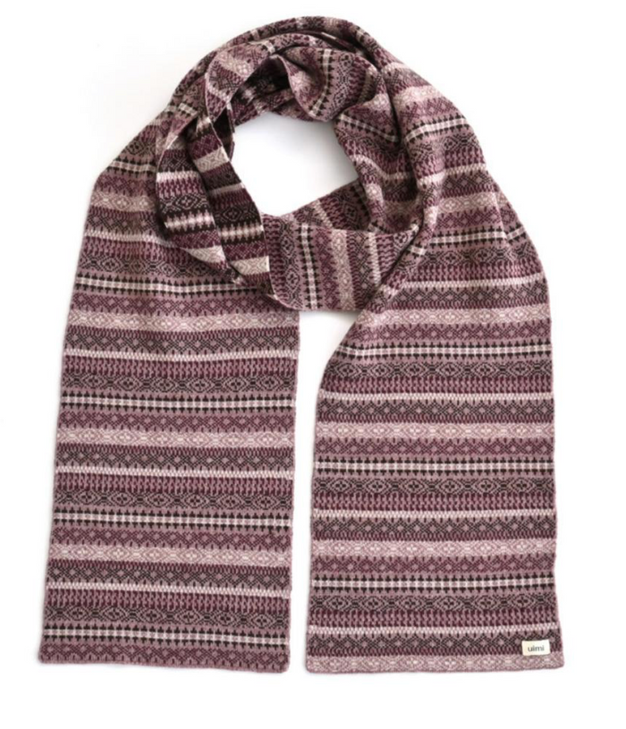 Uimi Astrid Micro Fair Isle Scarf in Thistle