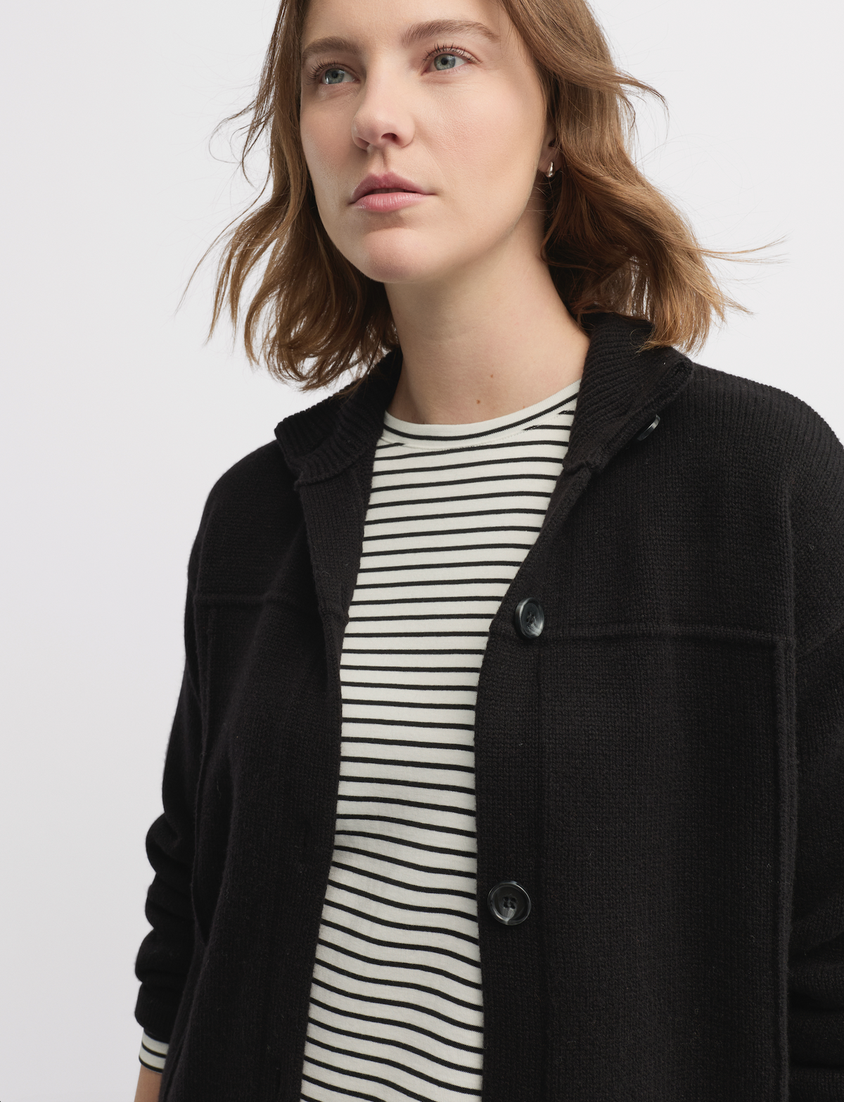 Yarra Trail Force Knit Coat in Black 6306