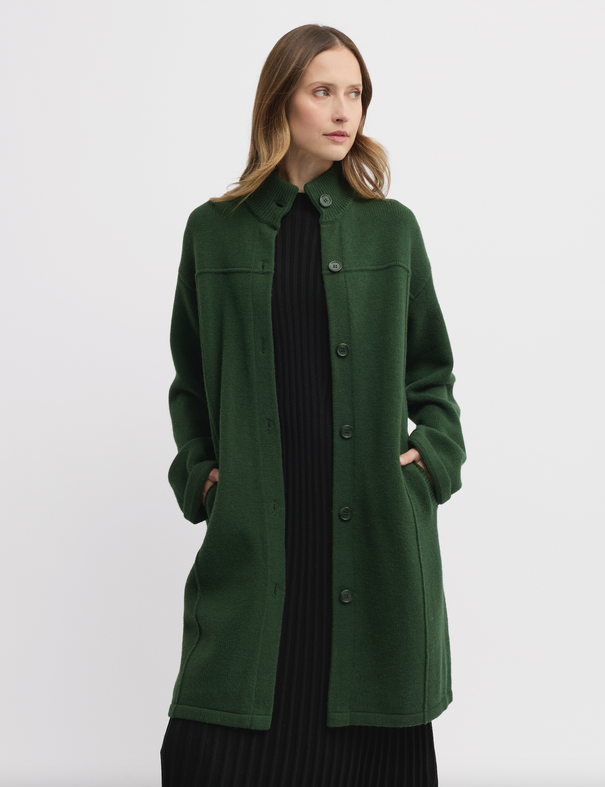 Yarra Trail Force Knit Coat in Juniper 6306