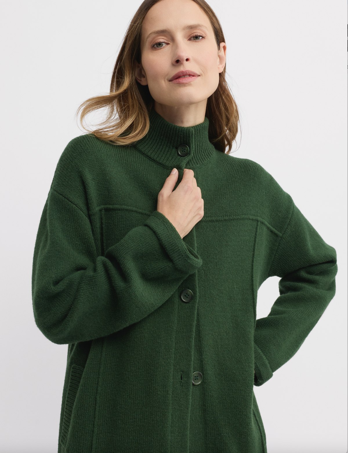Yarra Trail Force Knit Coat in Juniper 6306