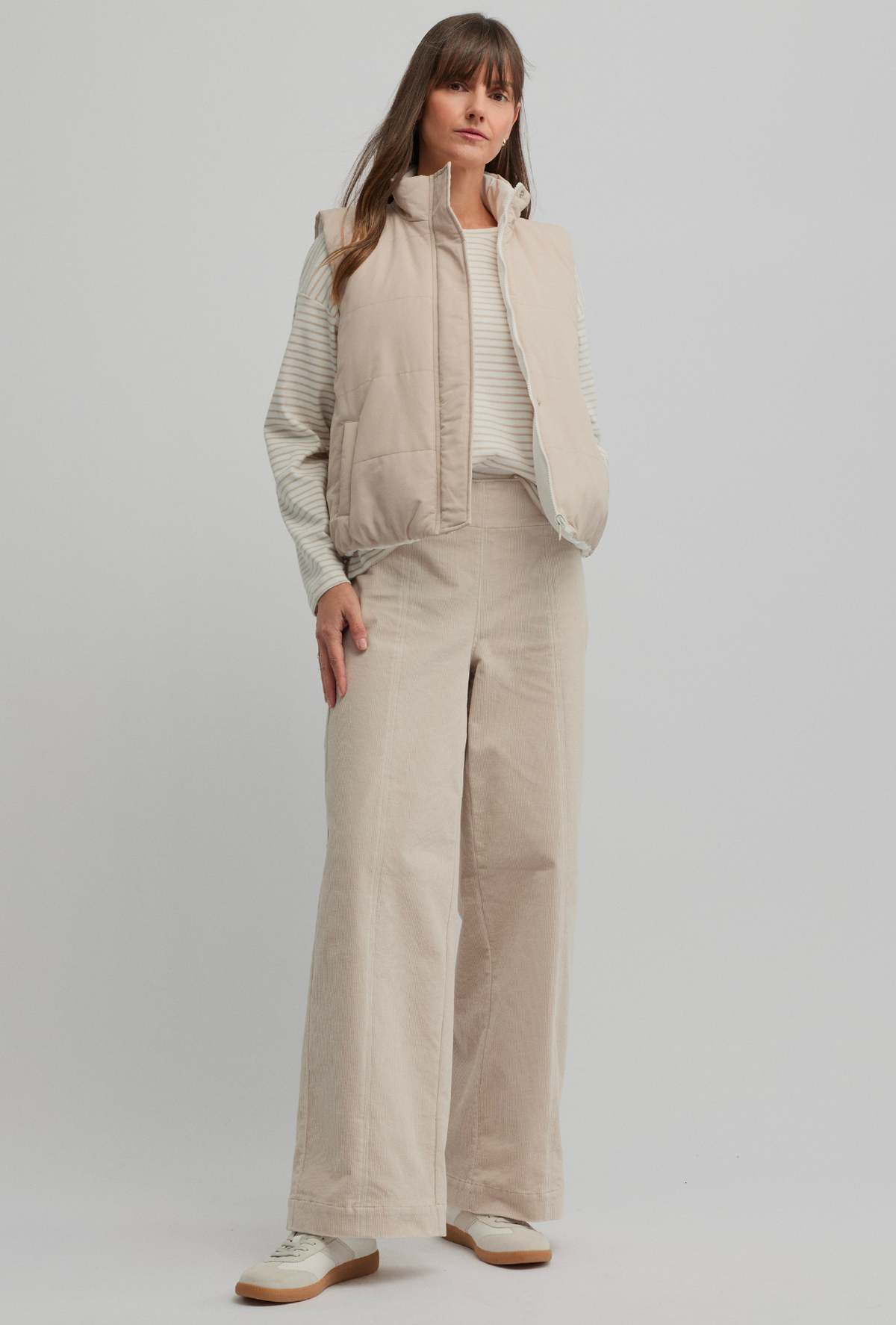 Yarra Trail Woods Wide Leg Pants in Almond 1 8053