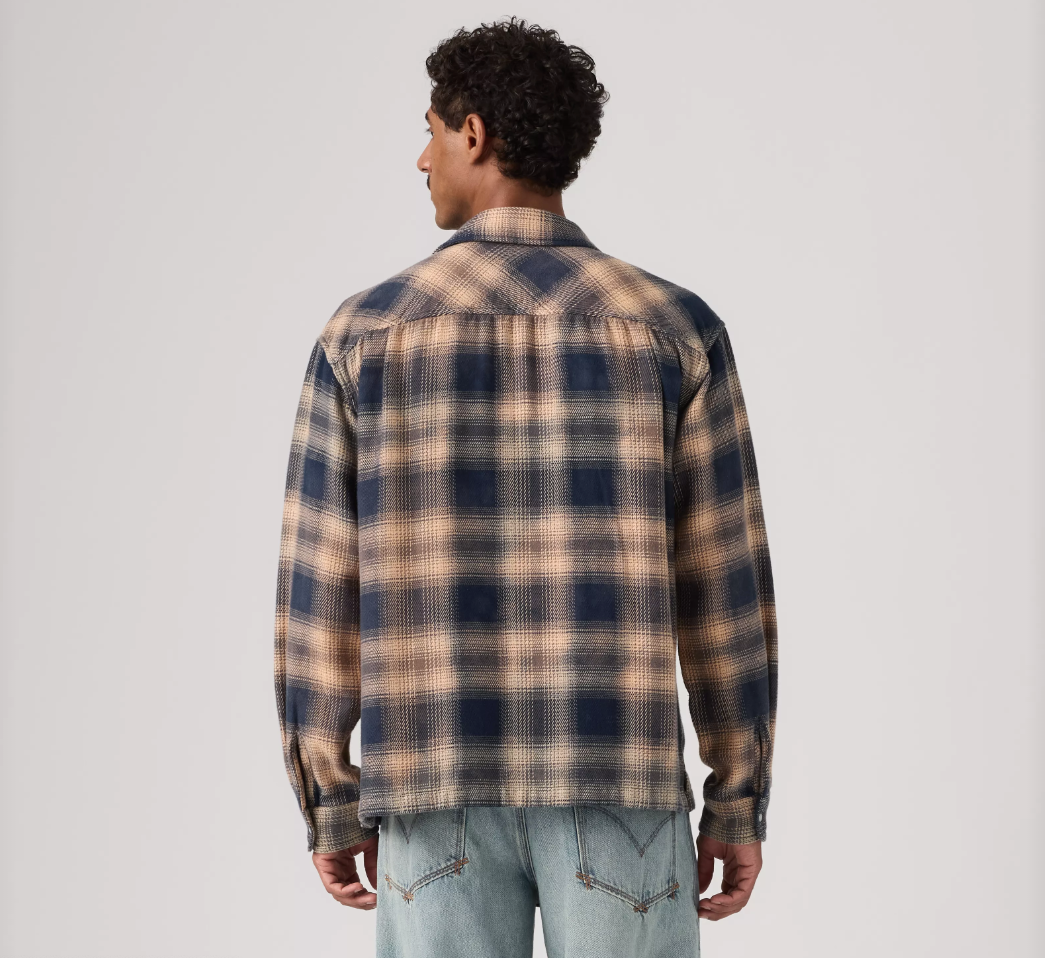 Levi's Boxy Western Pier 89 Plaid in Blue / Cream