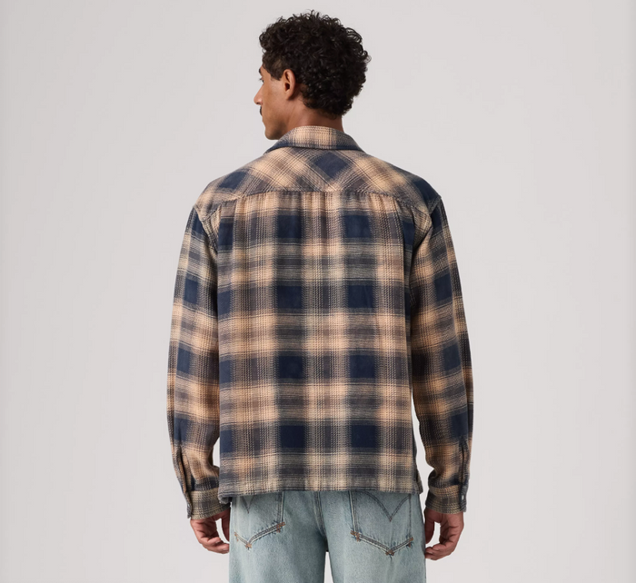 Levi's Boxy Western Pier 89 Plaid in Blue / Cream