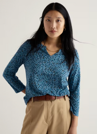 Seasalt 3/4 Kellow Top - Flax Flower Horizon