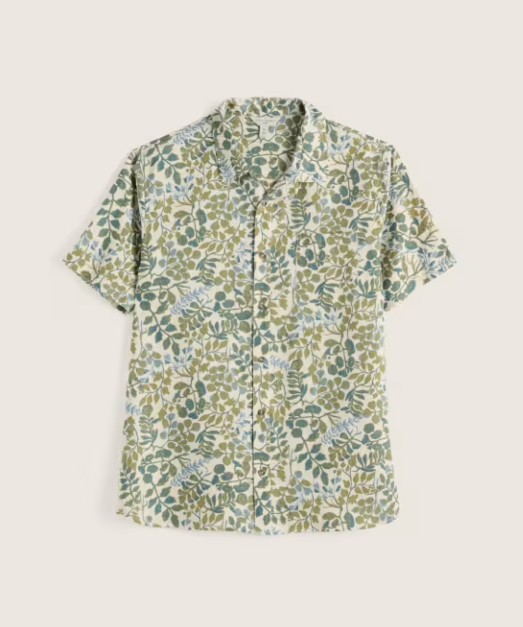 Seasalt Men's Blue Heron Short Sleeve Shirt Winding Herbs Ecru