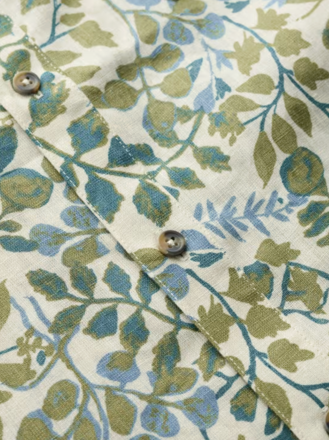 Seasalt Men's Blue Heron Short Sleeve Shirt Winding Herbs Ecru