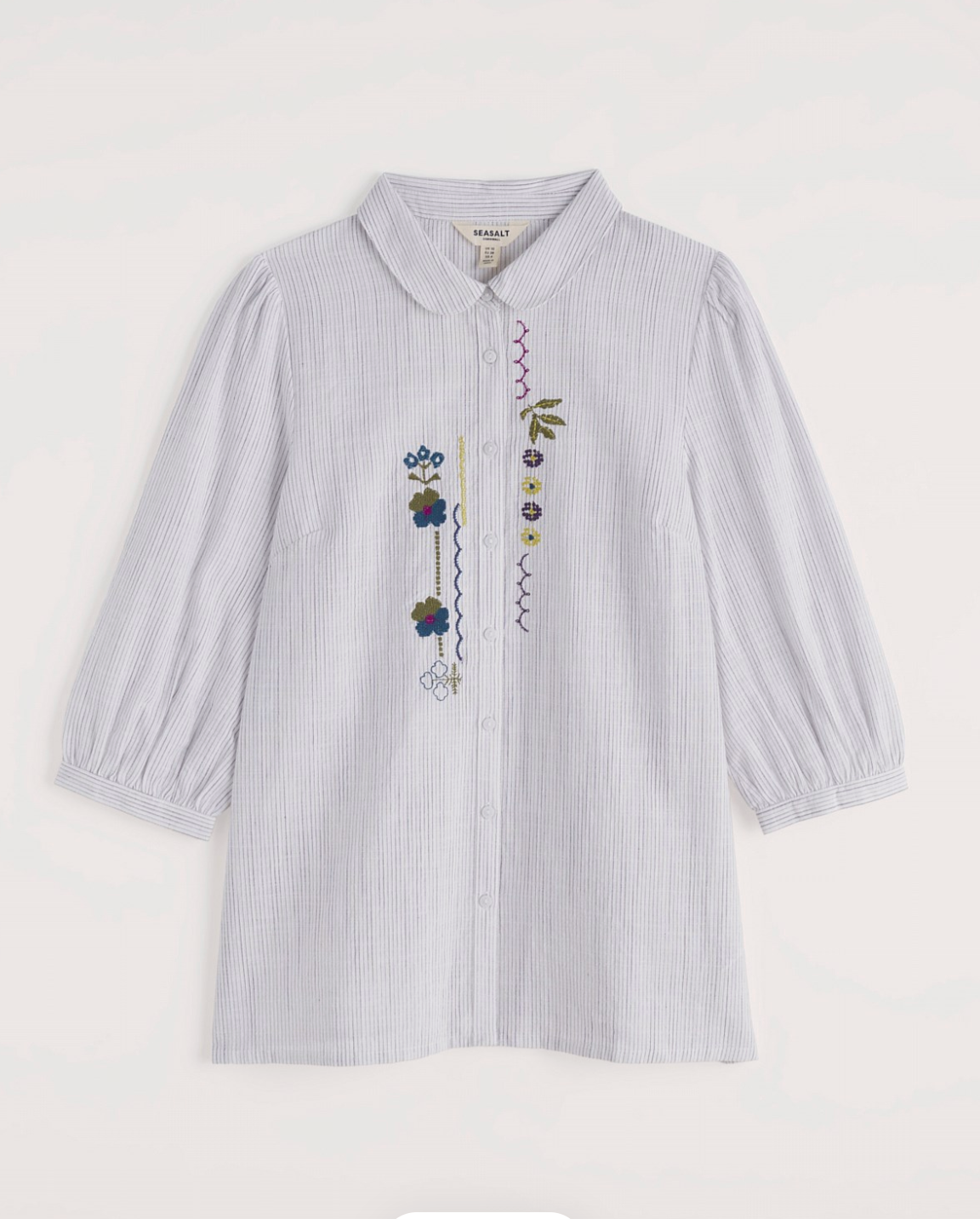 Hope Cottage Embroidered Blouse in Woodland Floral Chalk