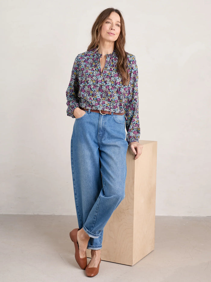 Seasalt Sea Flow Top - Floral Moor Maritime