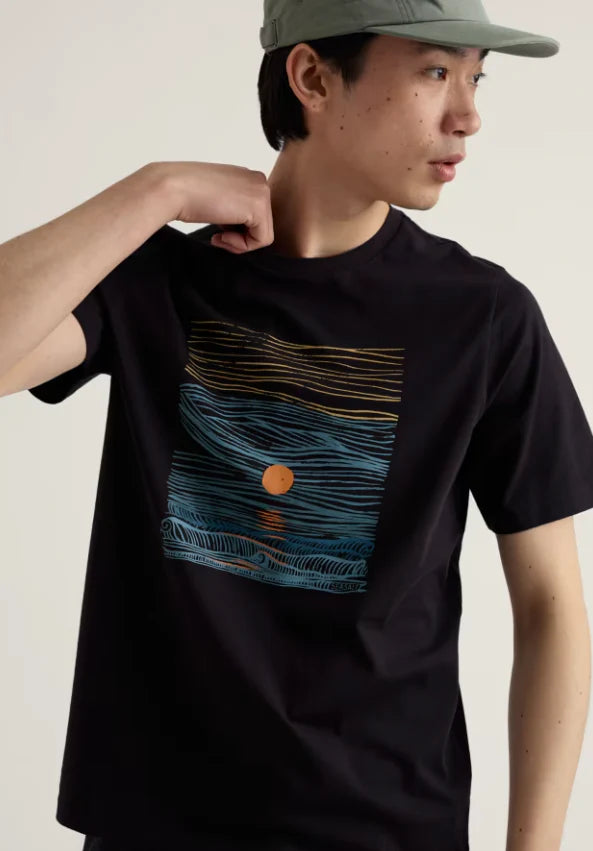 Seasalt Men's Midwatch T-Shirt Godrevy Surf Onyx