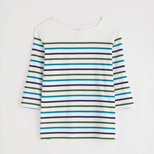 Seasalt Sailor Top in Falmouth Tri Breton Chalk Maritime