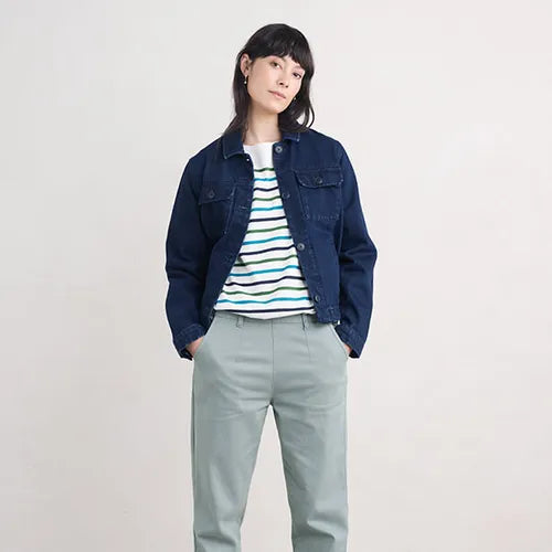 Seasalt Sailor Top in Falmouth Tri Breton Chalk Maritime