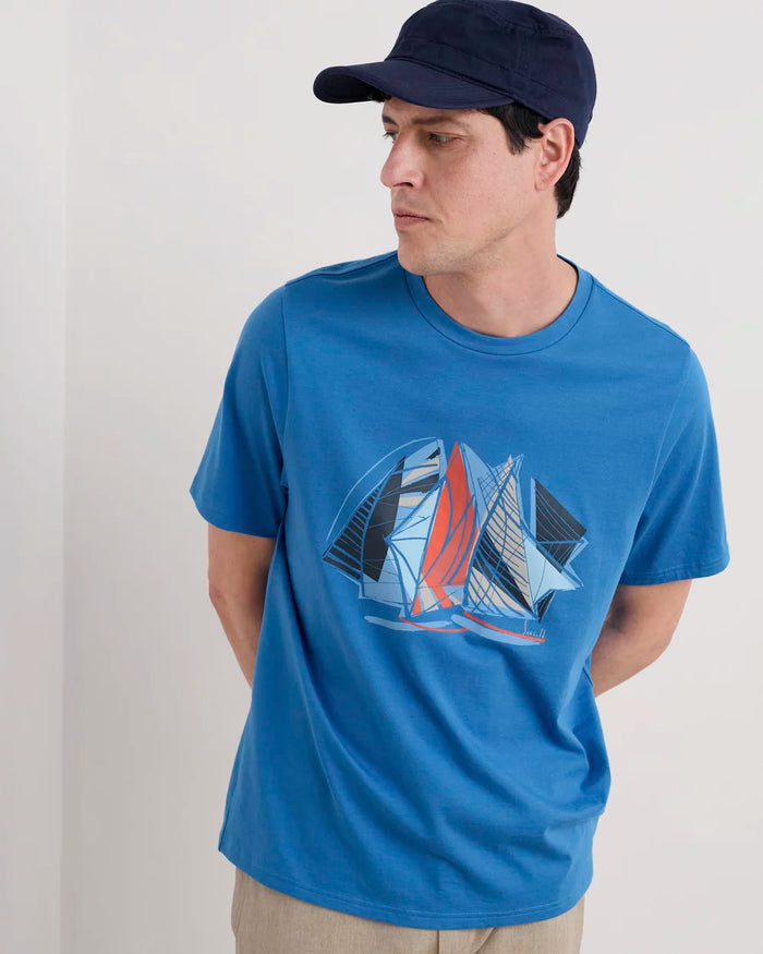 Seasalt Mens Midwatch T-Shirt Sail Sketch Borage