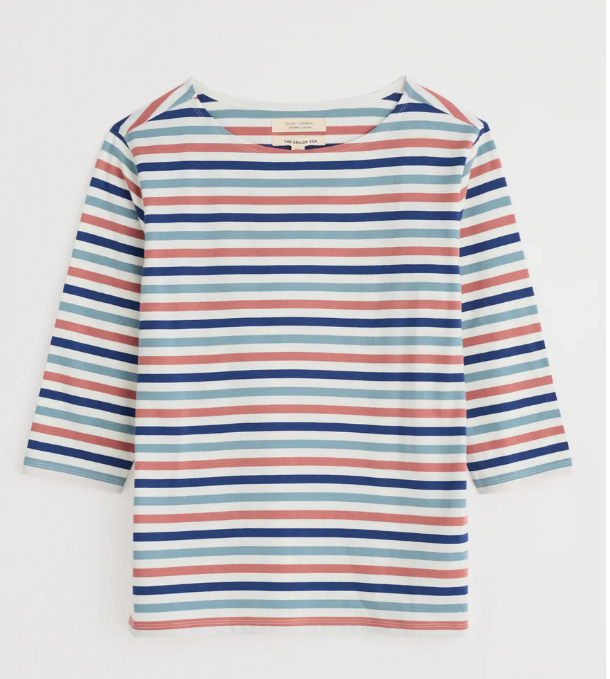 Seasalt Sailor Top in Tri Mini Cornish Chalk Rose Dew