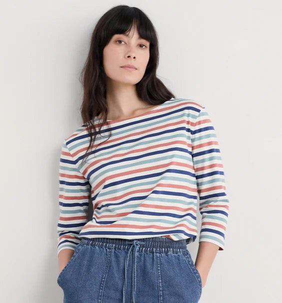 Seasalt Sailor Top in Tri Mini Cornish Chalk Rose Dew