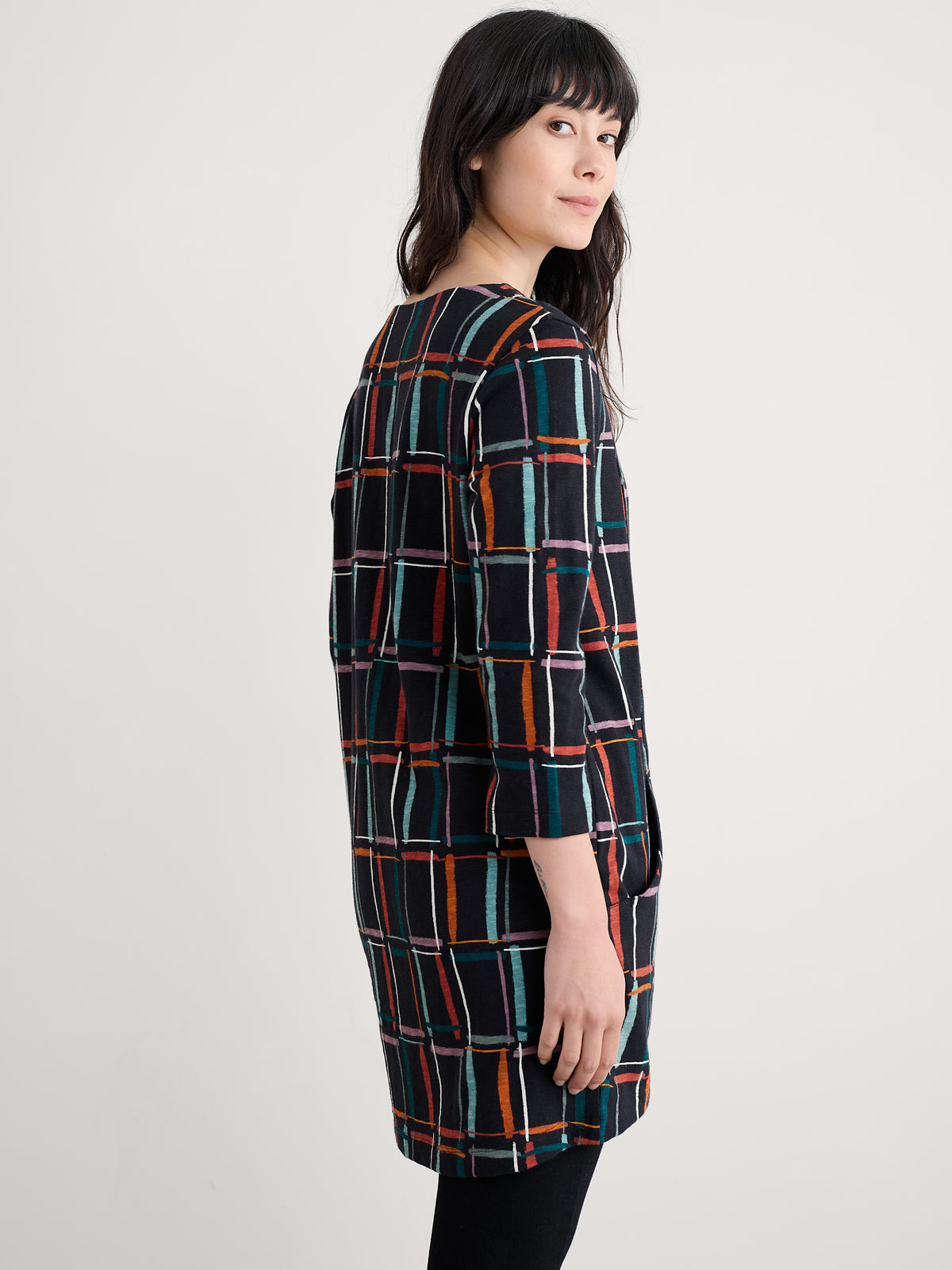 Seasalt Shore Foraging Tunic in Rock Check Onyx