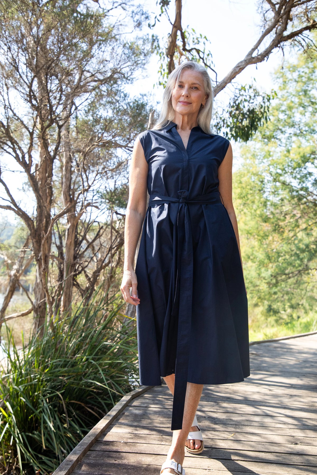 Goondiwindi Dress - Dark Navy Sleeveless