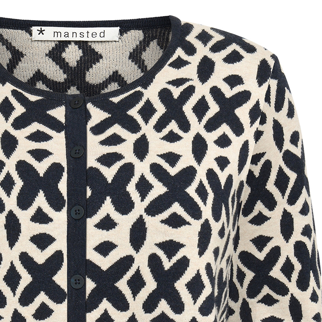 Tide Eco Jacquard Cardigan in Navy