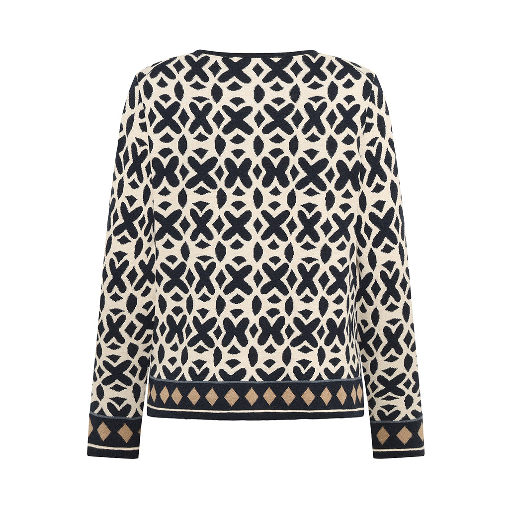 Tide Eco Jacquard Cardigan in Navy
