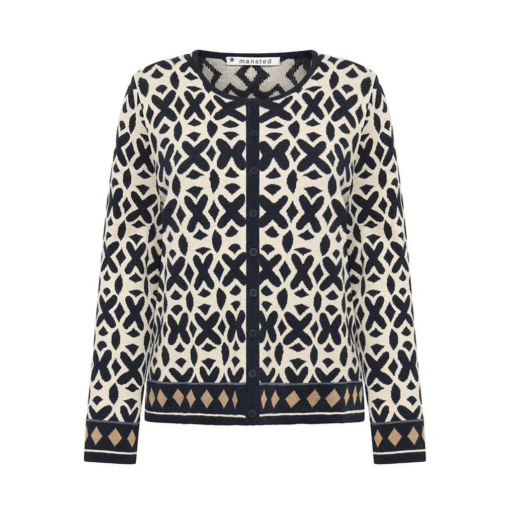 Tide Eco Jacquard Cardigan in Navy
