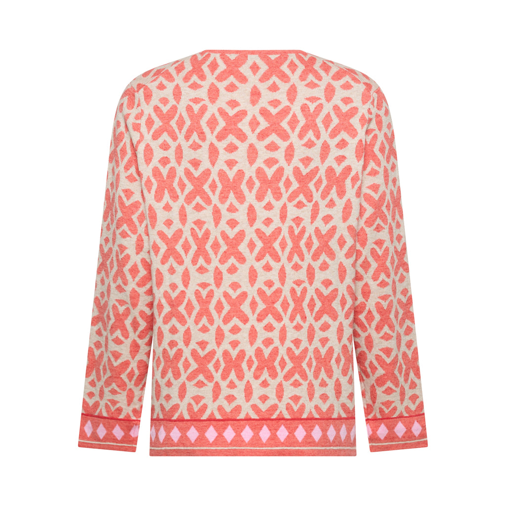 Tide Eco Jacquard Cardigan in Light Red