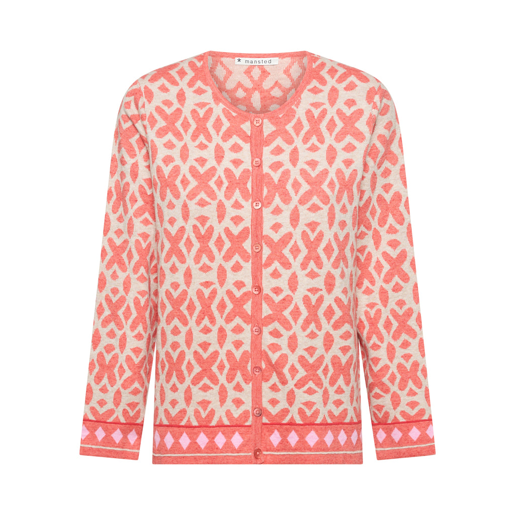 Tide Eco Jacquard Cardigan in Light Red