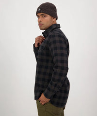 Swanndri Taranaki Tailor LS Shirt in Black / Charcoal