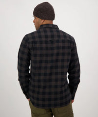 Swanndri Taranaki Tailor LS Shirt in Black / Charcoal