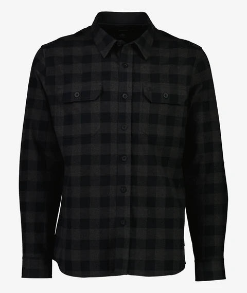 Swanndri Taranaki Tailor LS Shirt in Black / Charcoal