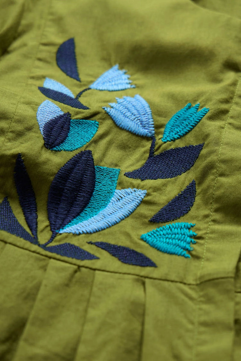 Seasalt Thornapple Embroidered Shirt in Dark Citron