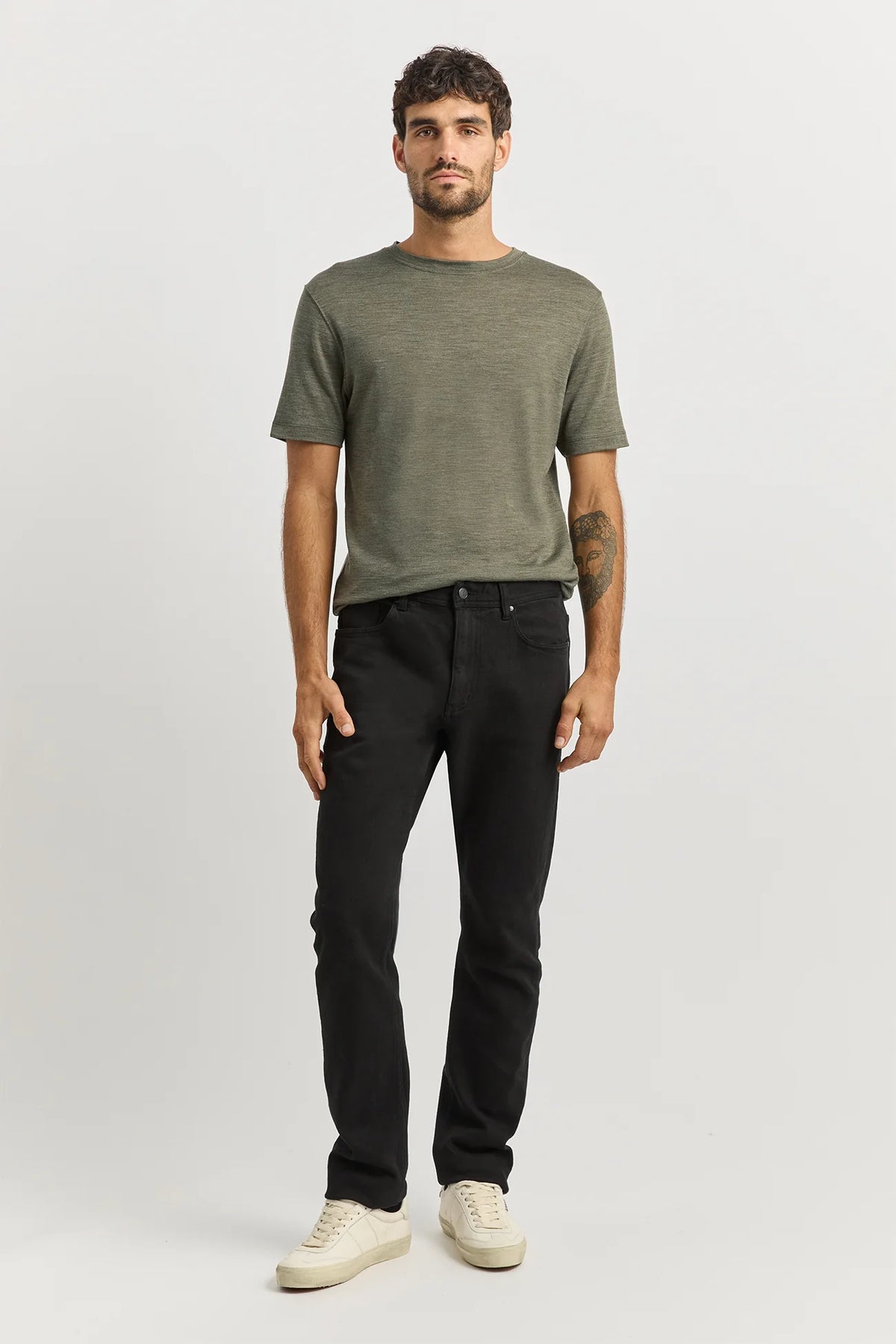 Toorallie Men's Regular Merino-Denim Jean Black