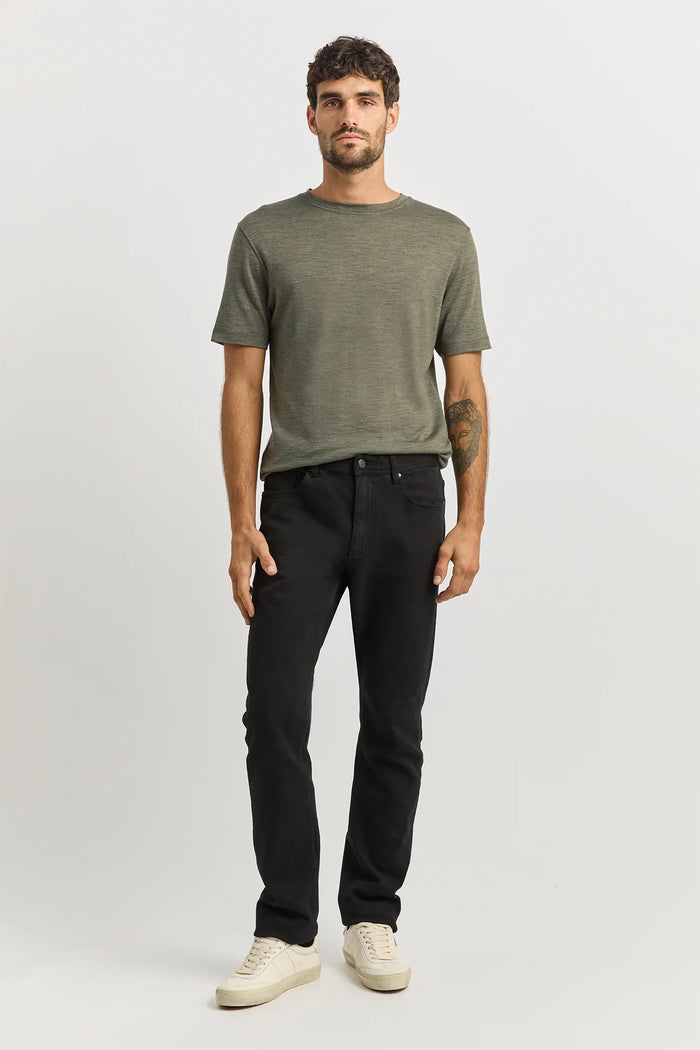 Toorallie Men's Regular Merino-Denim Jean Black