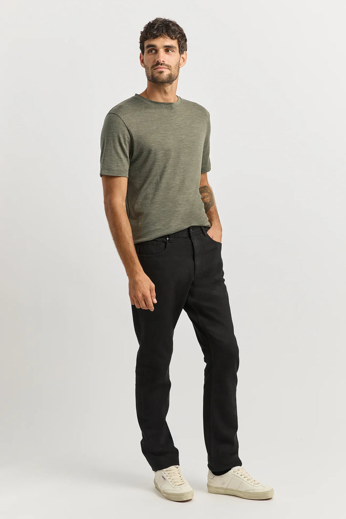 Toorallie Men's Regular Merino-Denim Jean Black