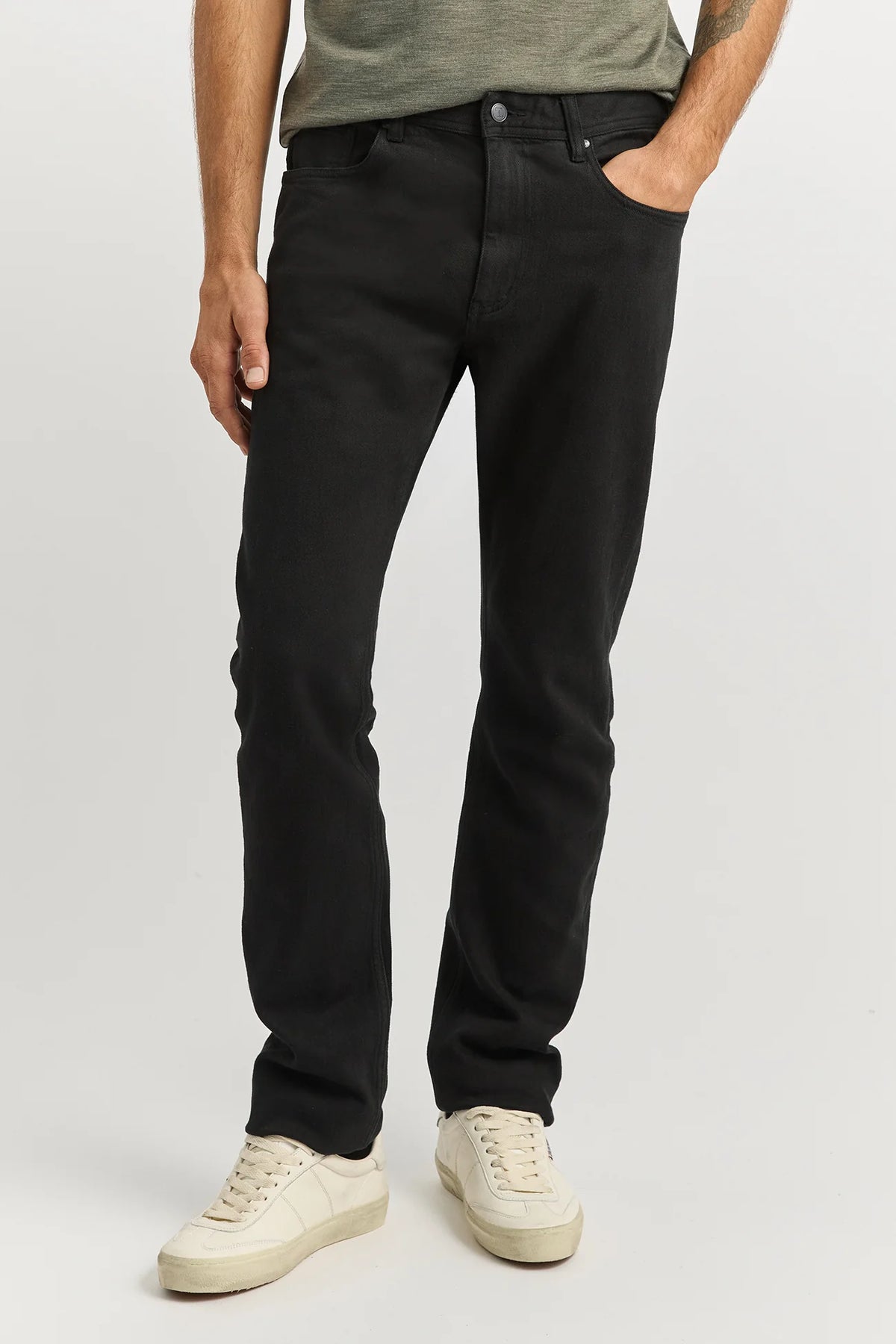 Toorallie Men's Regular Merino-Denim Jean Black