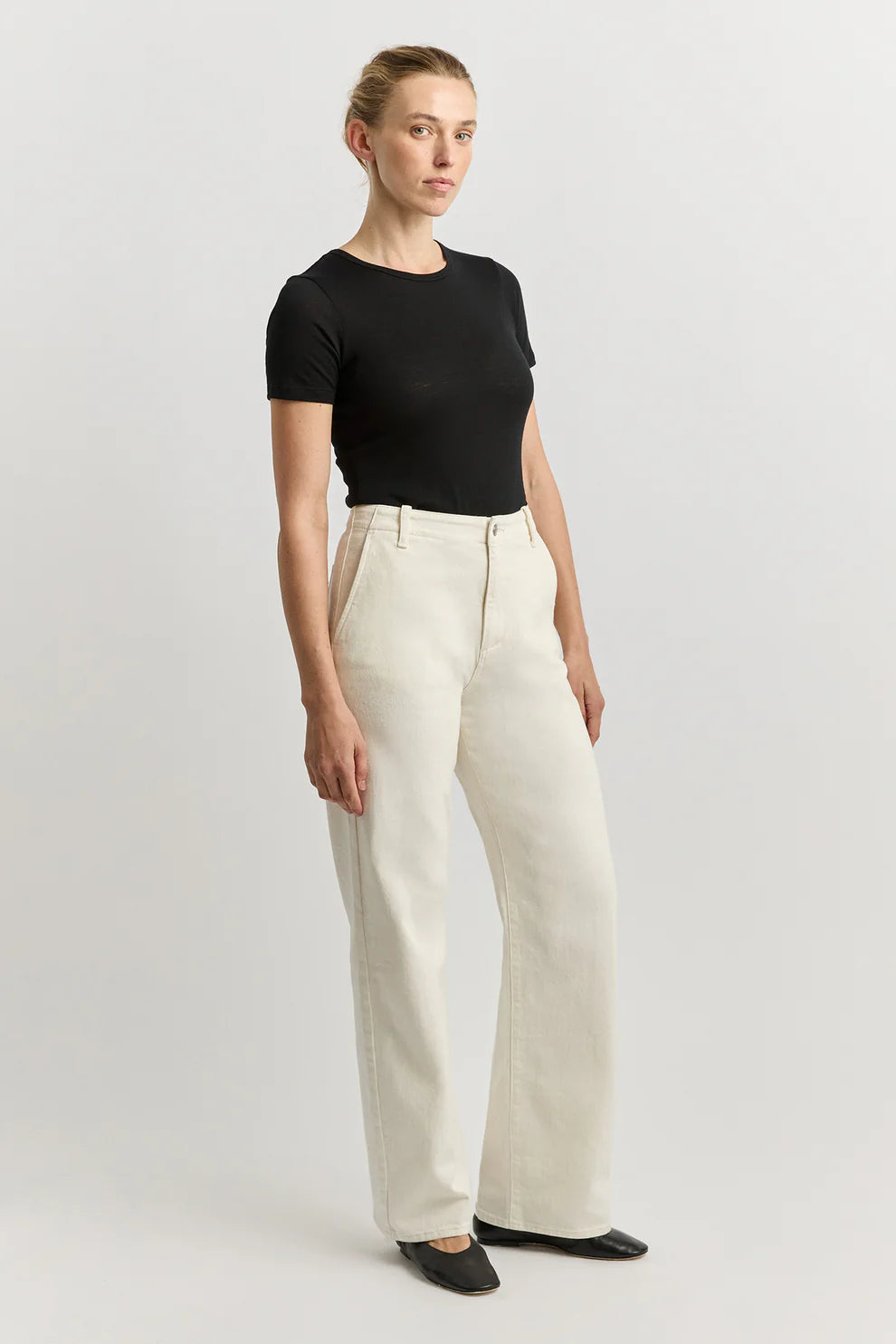 Ladies Toorallie Wide Leg Denim - Ecru