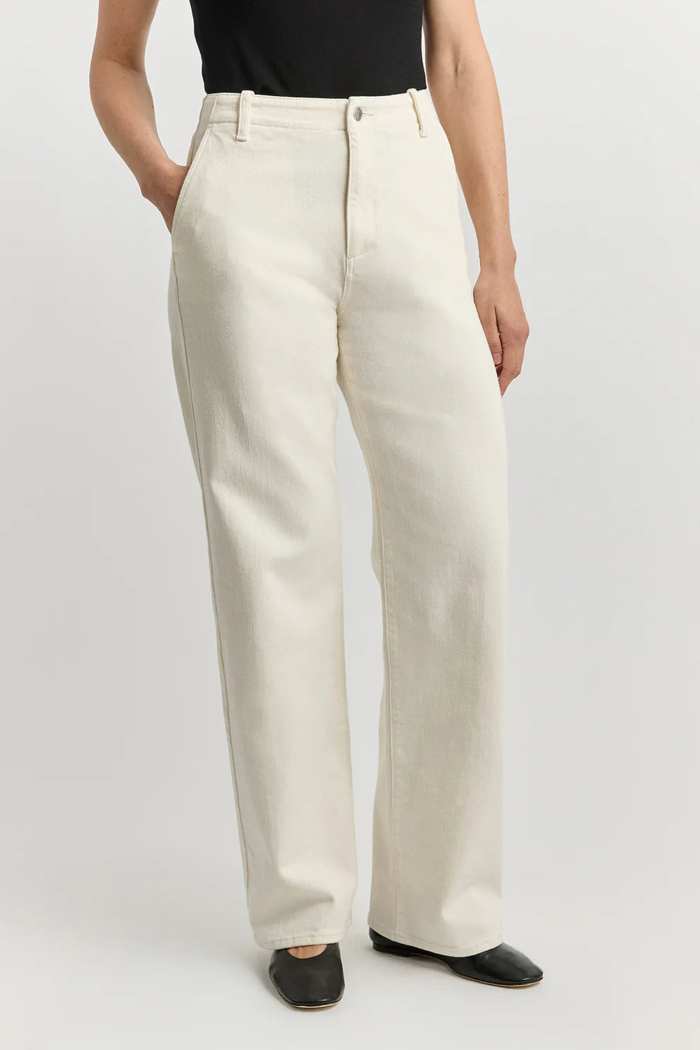 Ladies Toorallie Wide Leg Denim - Ecru